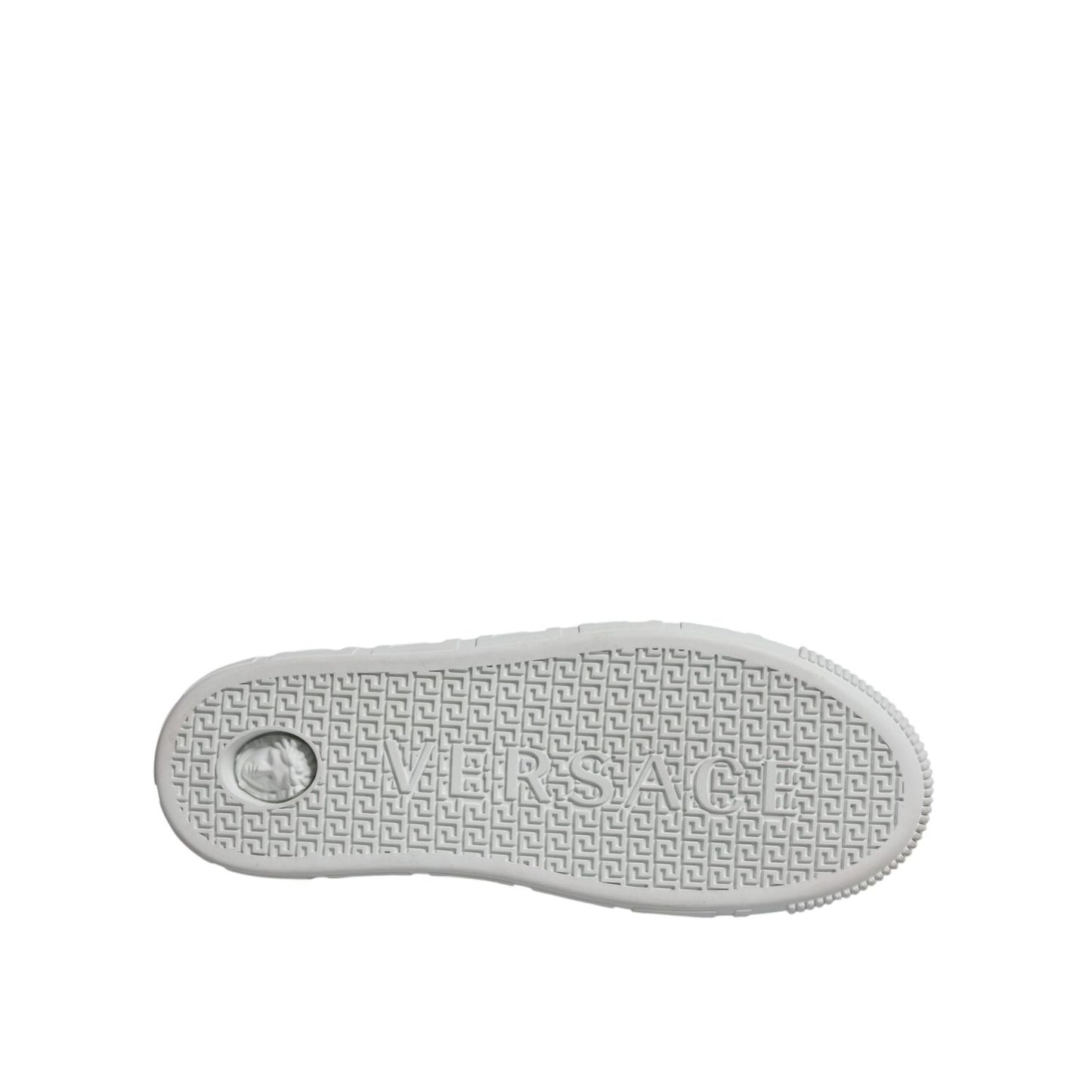 Versace White Pink Greca Print Platform Low Top Sneakers Shoes Versace