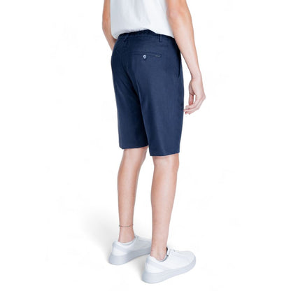 Antony Morato Blue Linen Bermuda Shorts