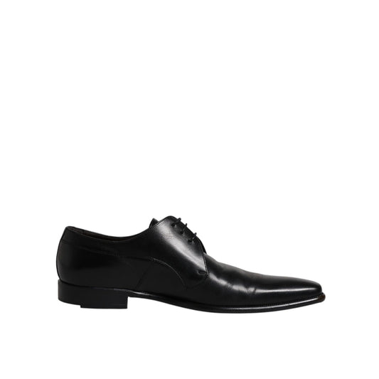 Dolce & Gabbana Black Leather Derby Men Formal Dress Shoes
