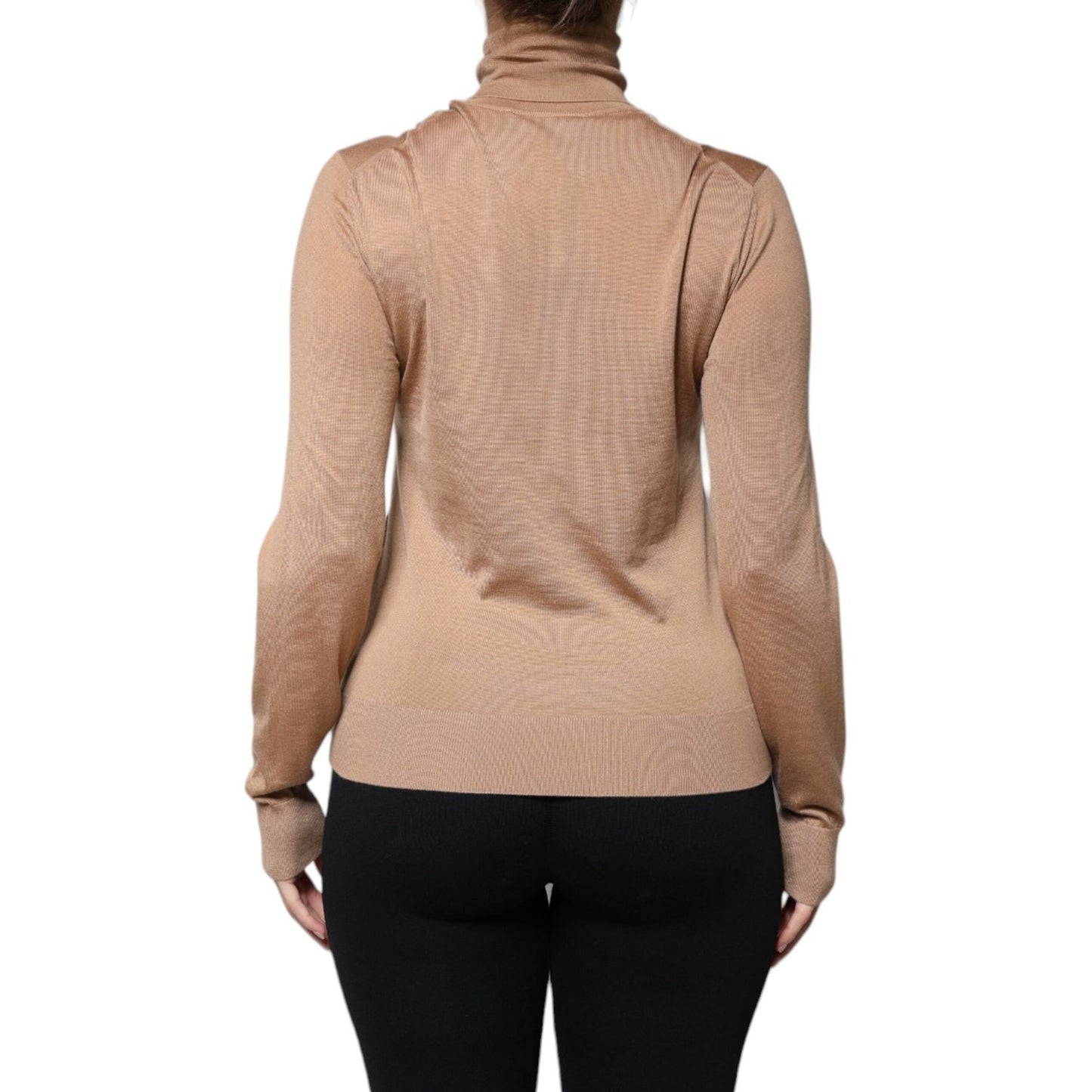 Dolce & Gabbana Brown Turtleneck Long Sleeve Pullover Sweater