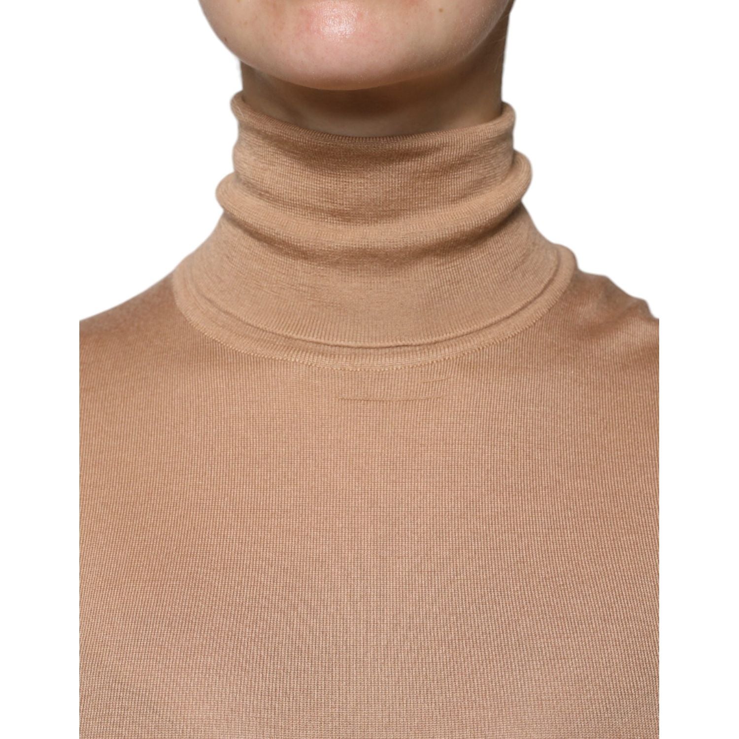 Dolce & Gabbana Brown Turtleneck Long Sleeve Pullover Sweater