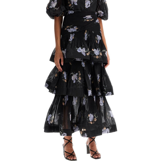 Zimmermann pleated ruffle skirt with floral print Skirts Zimmermann