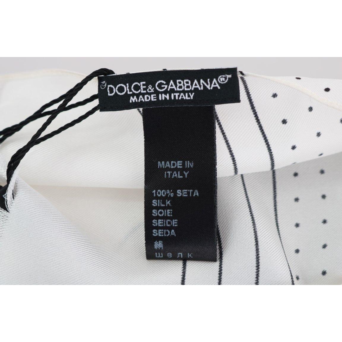 Dolce & Gabbana Elegant Silk Polka Dot Men's Scarf Wrap Silk Scarf Dolce & Gabbana