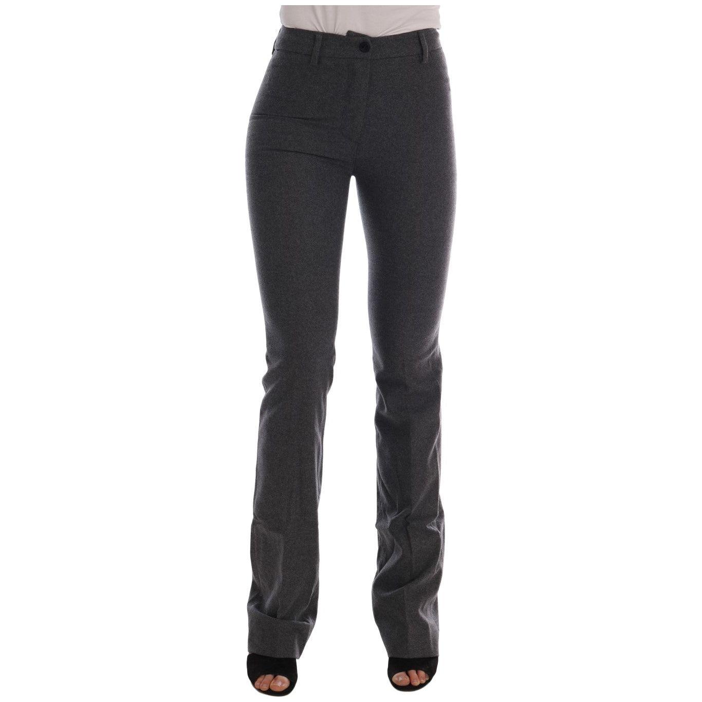 Ermanno Scervino Gray Wool Stretch Slim Pants