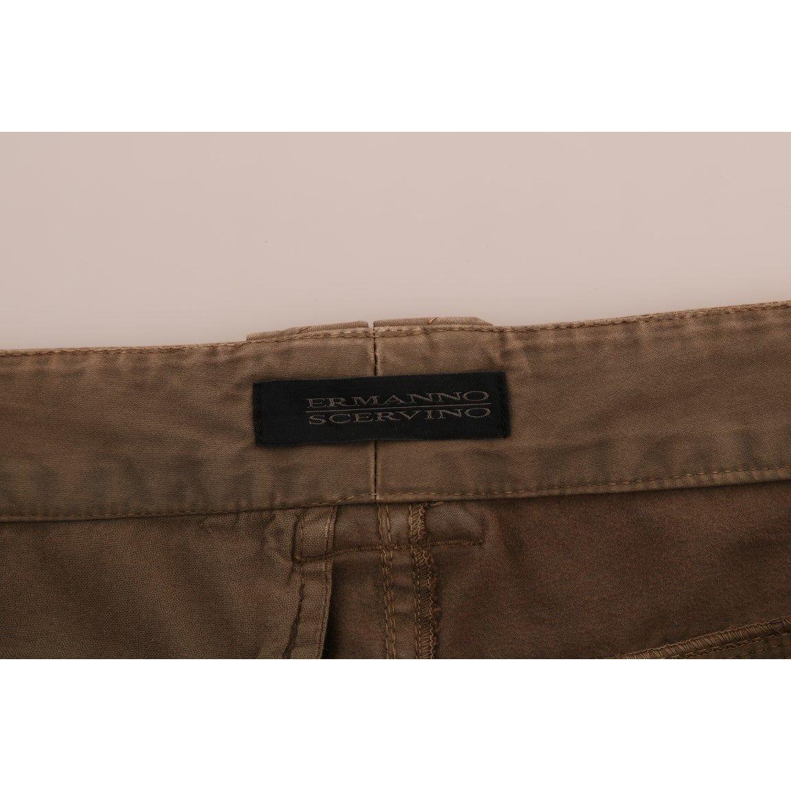 Ermanno Scervino Chic Brown Casual Cotton Pants Ermanno Scervino