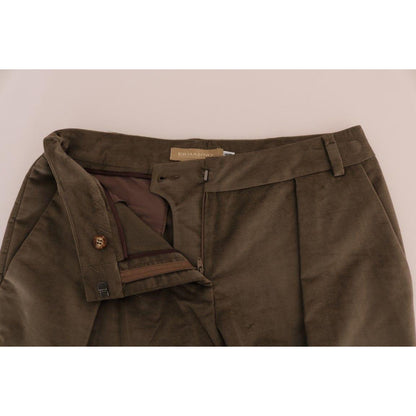 Ermanno Scervino Brown Velvet Bermuda Shorts