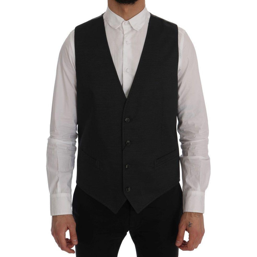 Dolce & Gabbana Elegant Gray Waistcoat Vest Dolce & Gabbana