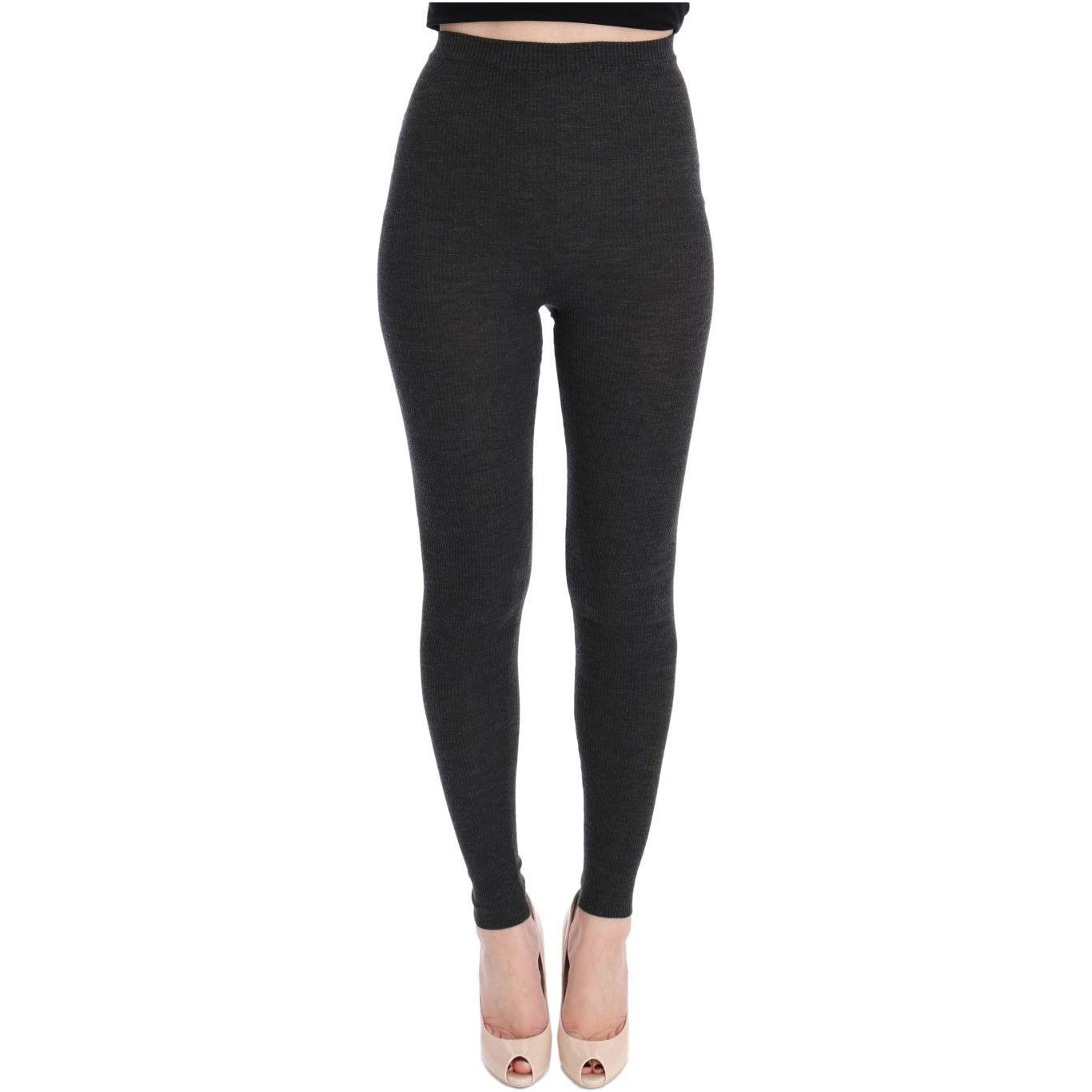 Dolce & Gabbana Gray Wool Stretch Tights