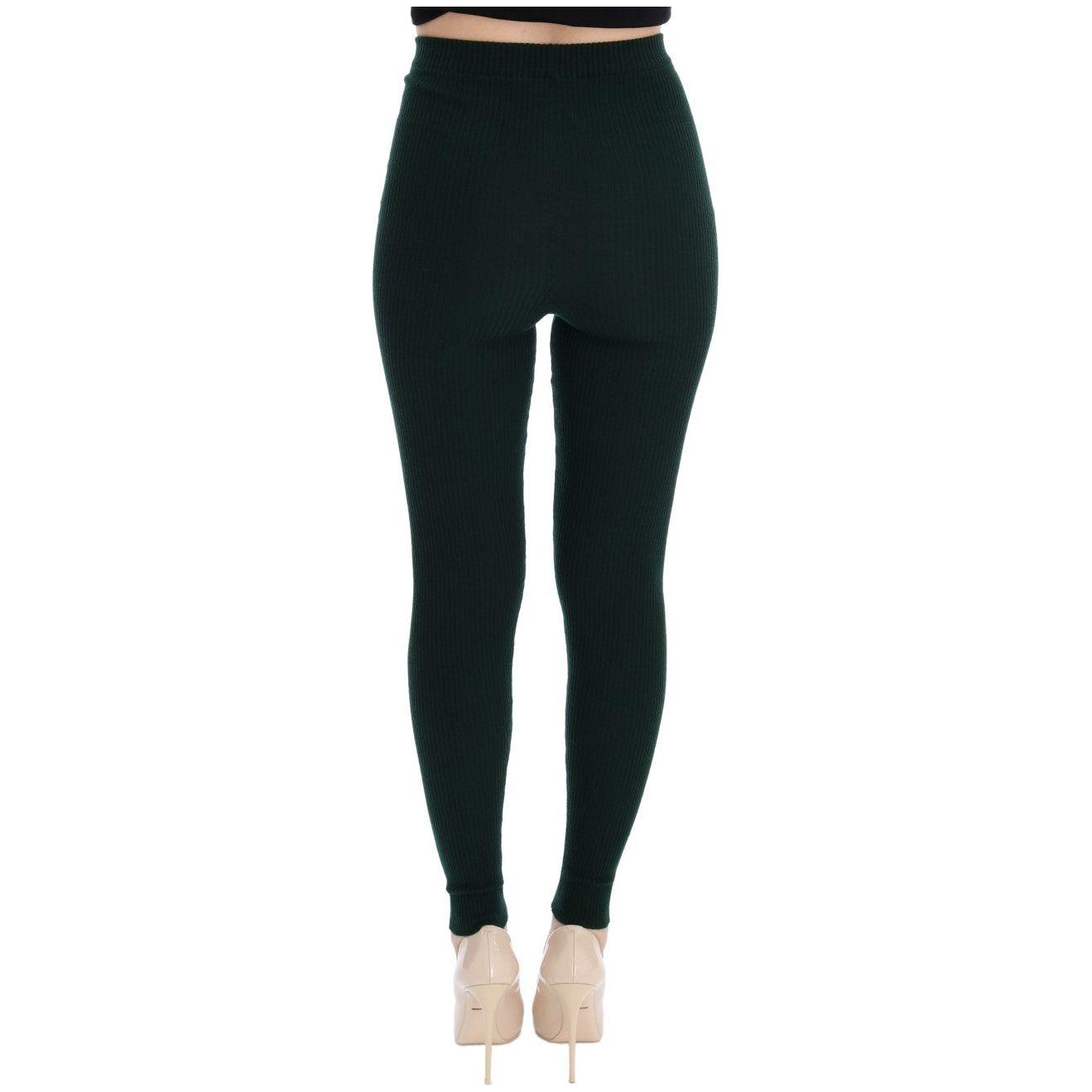 Dolce & Gabbana Elegant High Waist Green Wool Tights Dolce & Gabbana