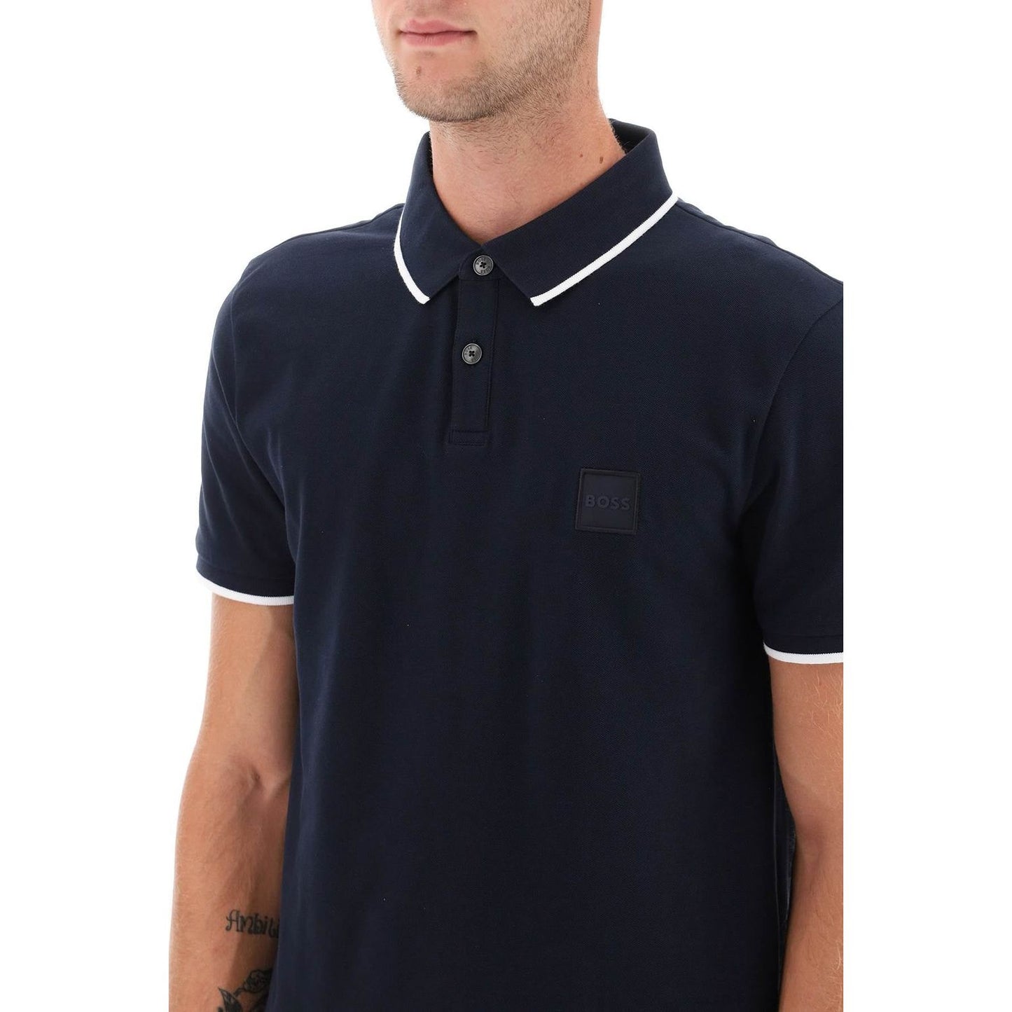 Boss slim fit piqué polo shirt with tipped Topwear Boss