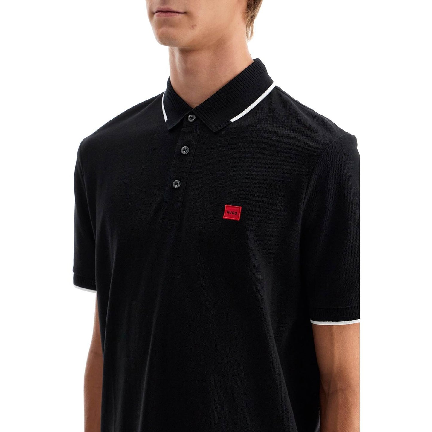 Hugo polo shirt with contrasting finishing details Topwear Hugo