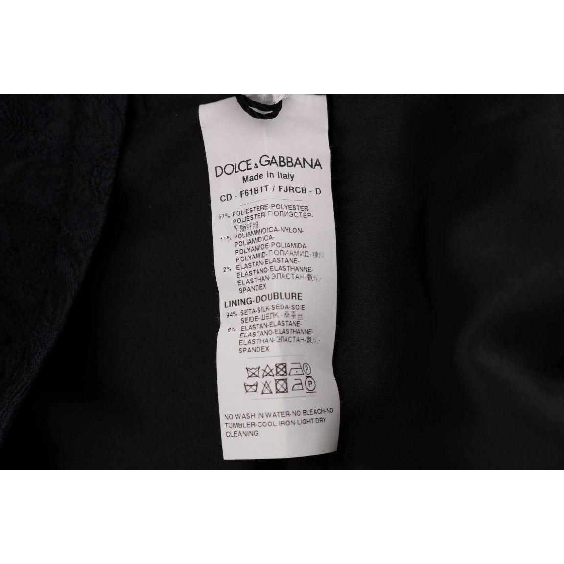 Dolce & Gabbana Black Blue Flare Mini Dress