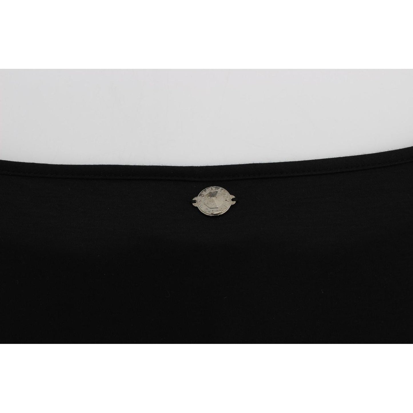 Versace Jeans Black Modal Silk Shift Knee Dress