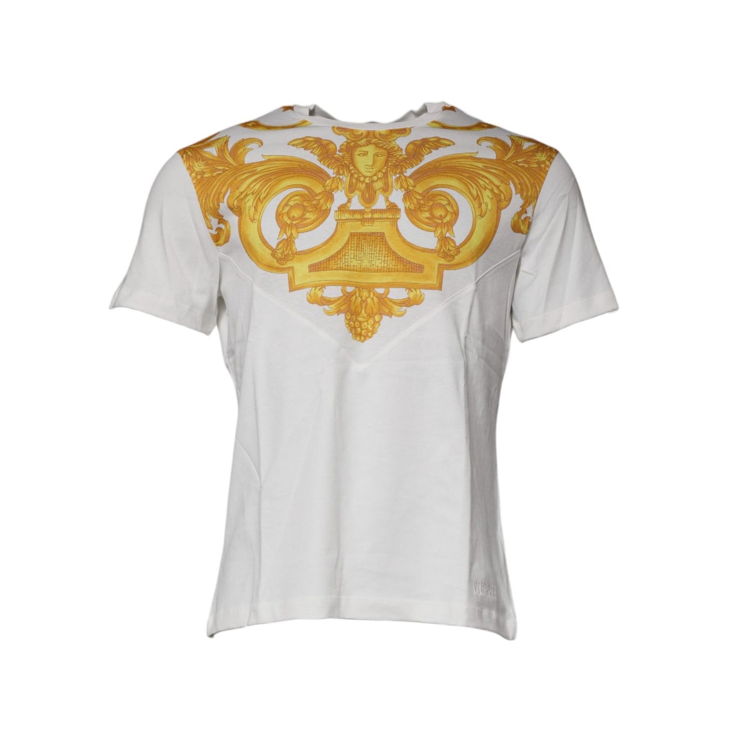 Versace White Medusa Print Cotton Crew Neck T-shirt Versace