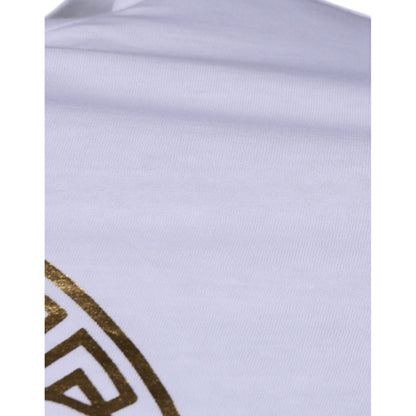 Versace White Medusa Print Cotton Crew Neck T-shirt Versace