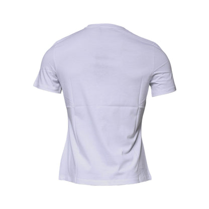 Versace White Medusa Print Cotton Crew Neck T-shirt Versace