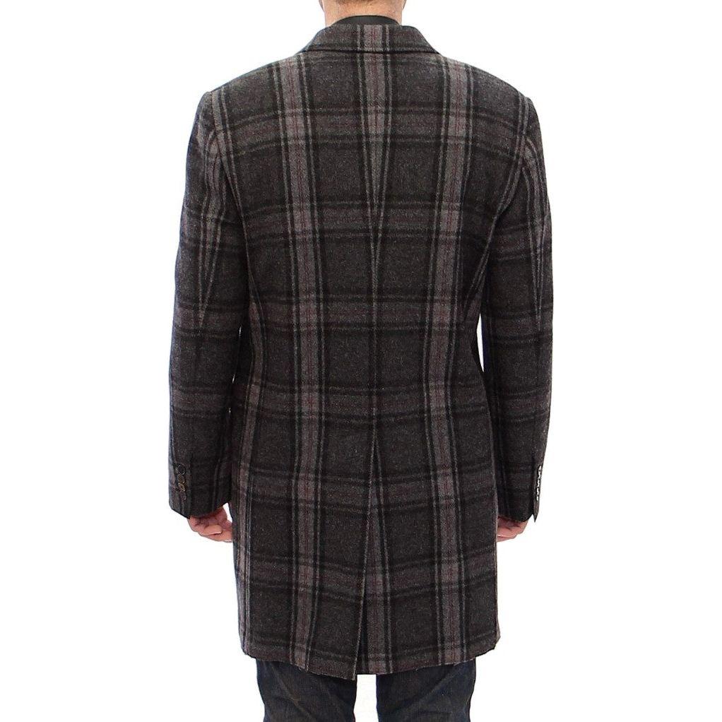 Dolce & Gabbana Sicilia Checkered Wool Blend Coat Coats & Jackets Dolce & Gabbana