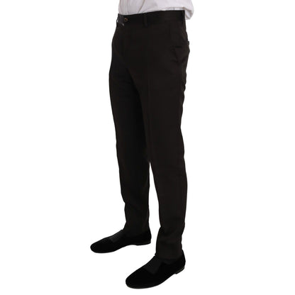 Dolce & Gabbana Brown Wool Crystal Bee Slim Fit MARTINI