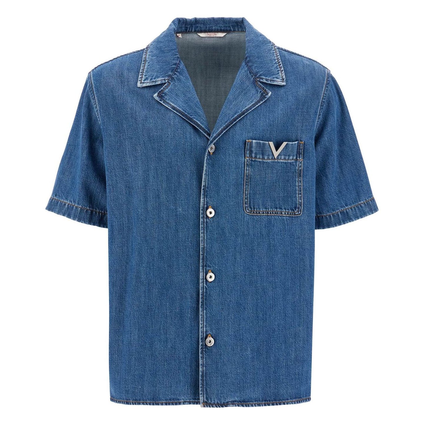 Valentino Garavani denim bowling shirt for men Shirts Valentino Garavani