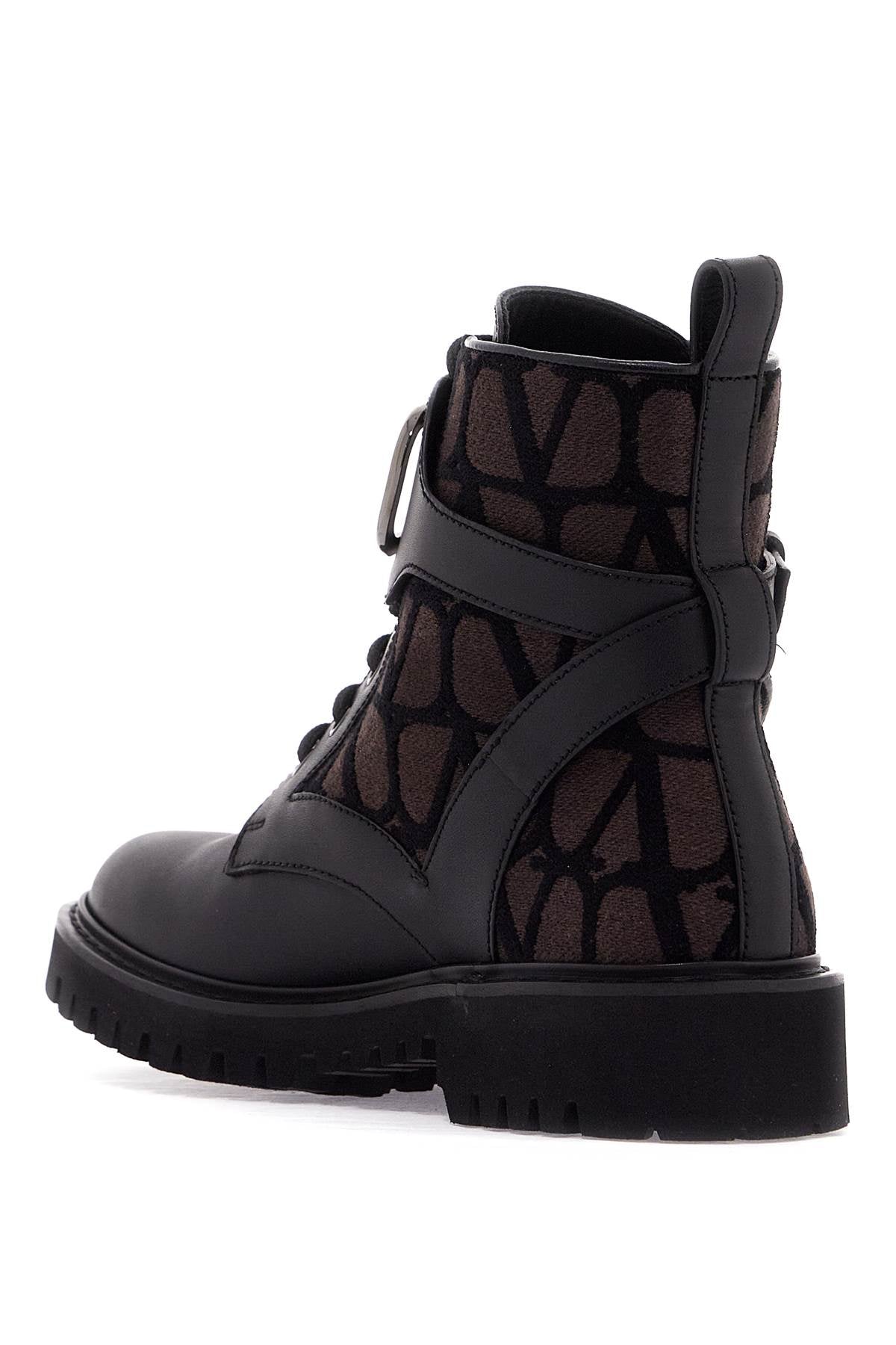 Valentino Garavani leather and canvas iconographer Boots