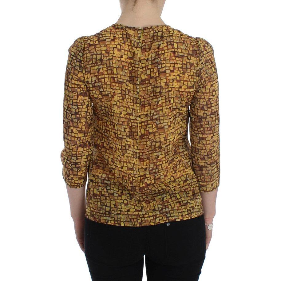 Dolce & Gabbana Sicilian Mosaic Print Silk Blouse Dolce & Gabbana