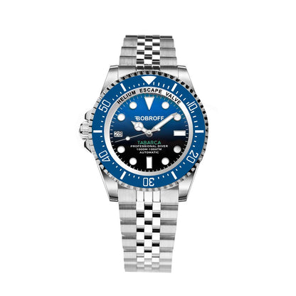 Bobroff Silver Stainless Steel Sport Watch