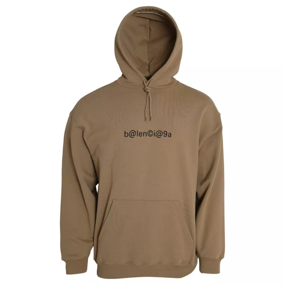 Balenciaga Brown Cotton Symbolic Molleton Bouclette Hooded Sweater Balenciaga