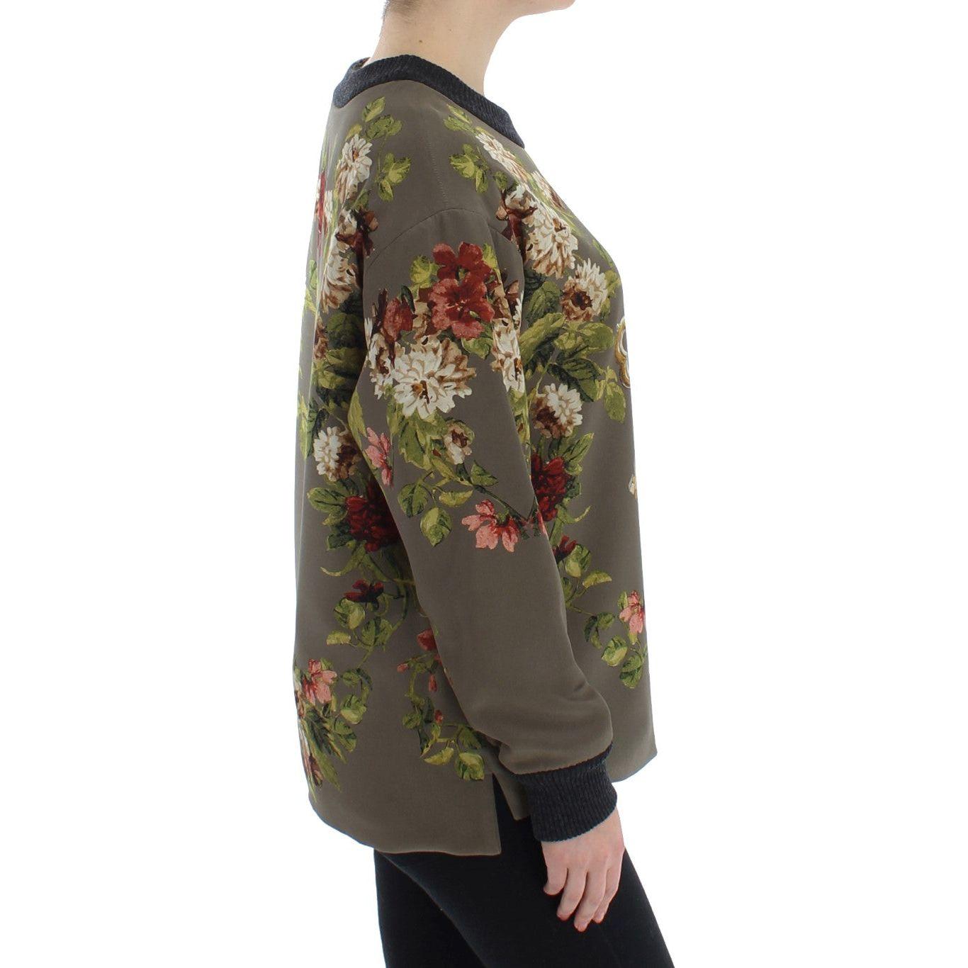 Dolce & Gabbana Enchanted Sicily Silk Crewneck Blouse Dolce & Gabbana