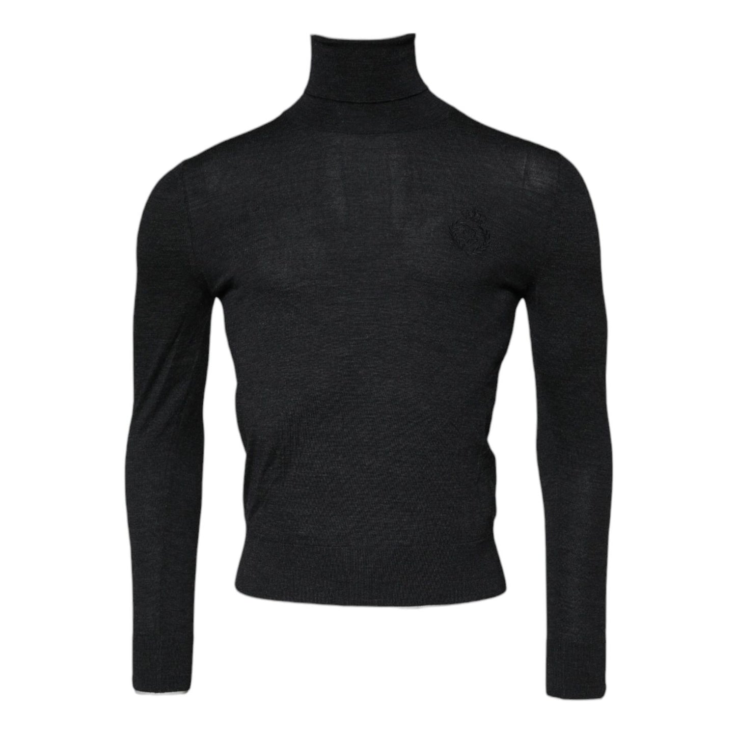 Dolce & Gabbana Black Wool Turtleneck Pullover Sweater