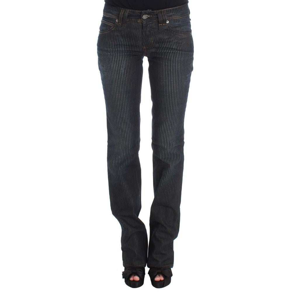 John Galliano Blue Cotton Bootcut Jeans