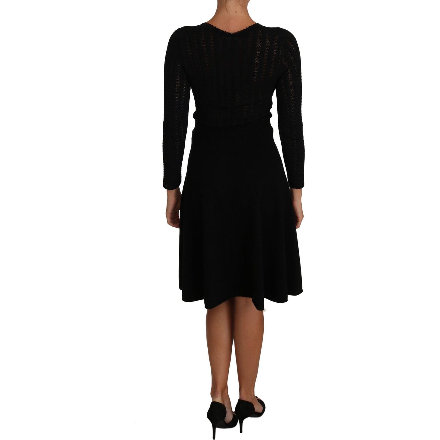 Dolce & Gabbana Elegant Black Knitted Sheath Dress Dolce & Gabbana