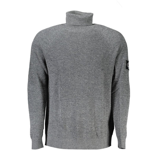 Calvin Klein Elegant Gray Wool High Neck Sweater Calvin Klein