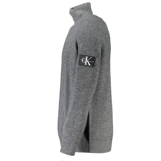 Calvin Klein Elegant Gray Wool High Neck Sweater Calvin Klein