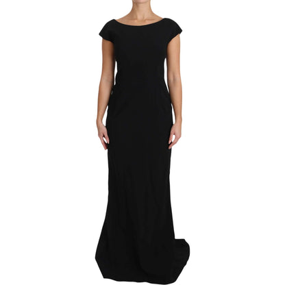 Dolce & Gabbana Black Stretch Fit Flare Gown Maxi