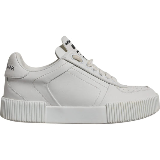 Dolce & Gabbana White Miami Leather Low Top Sneakers Shoes