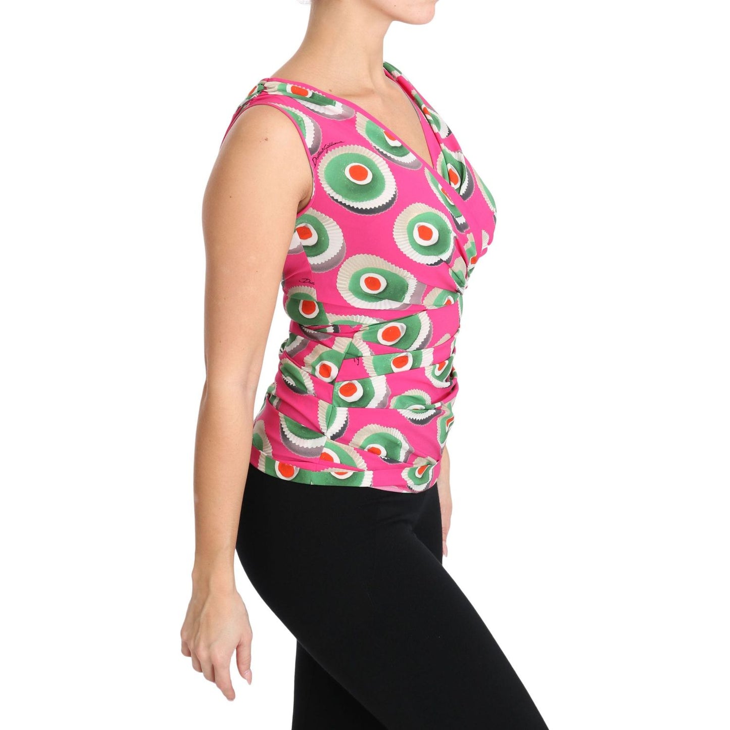 Dolce & Gabbana Sicilian Cake Print Sleeveless Silk Top Dolce & Gabbana