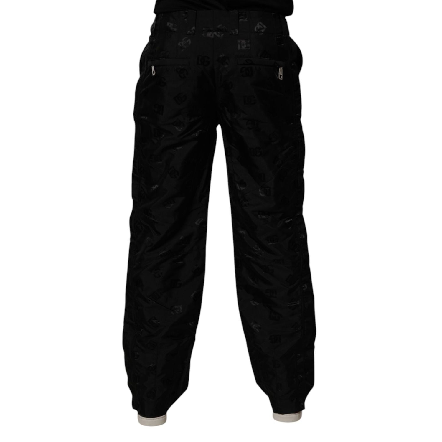 Dolce & Gabbana Black Logo Monogram Straight Pants
