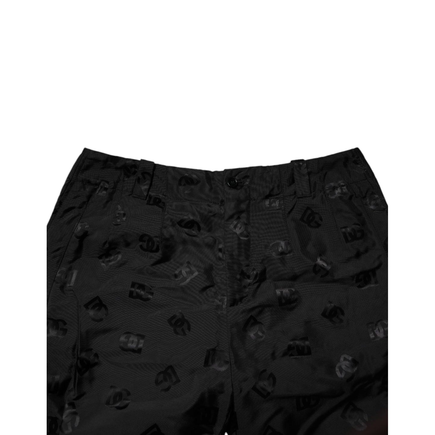 Dolce & Gabbana Black Logo Monogram Straight Pants