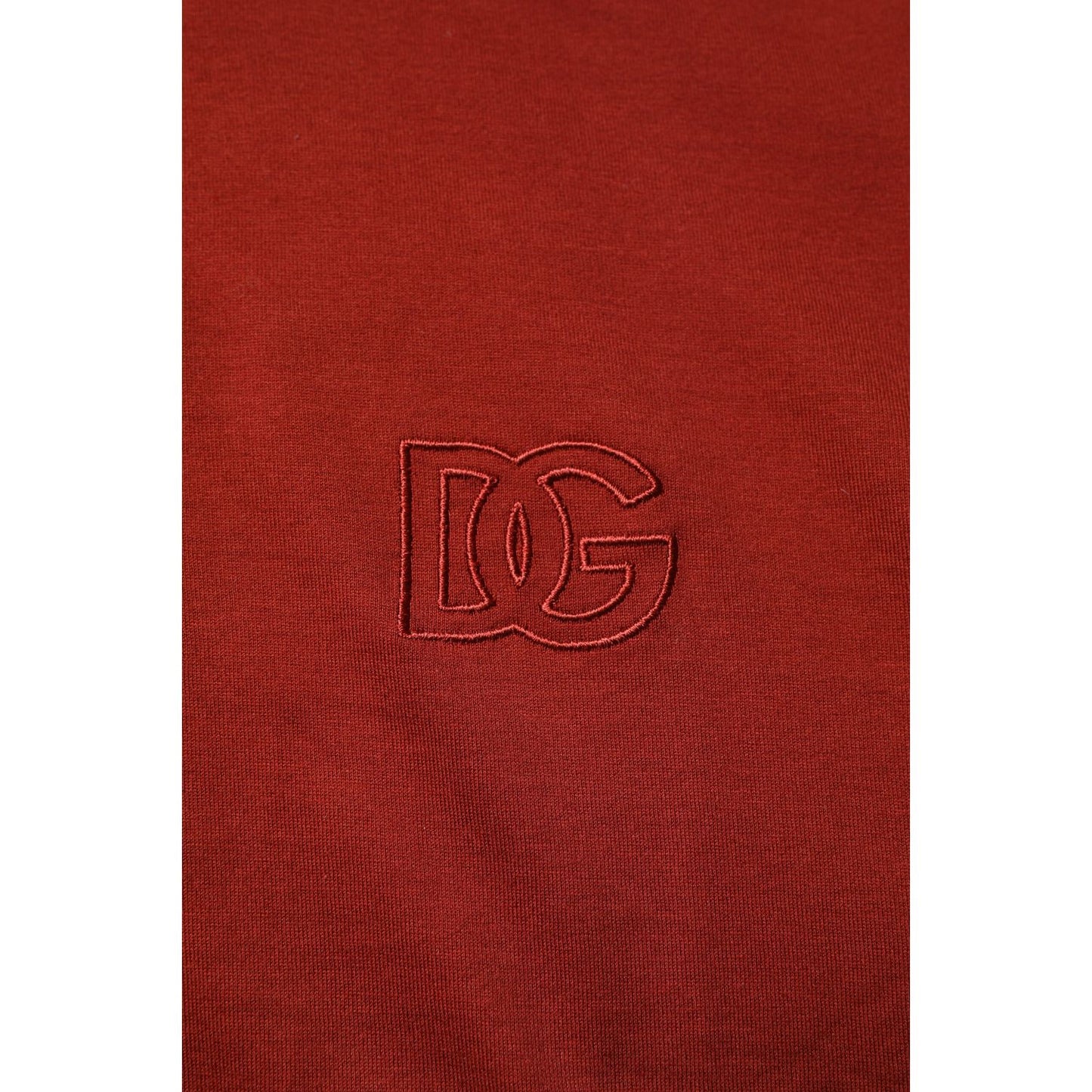 Dolce & Gabbana Red Cotton DG Logo Collared Men Polo T-shirt