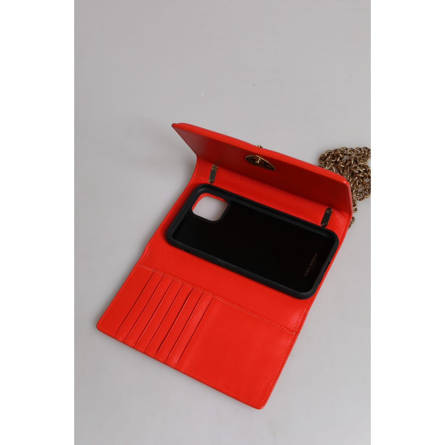 Dolce & Gabbana Red Quilted Devotion Crossbody Chain Phone Cover Bag