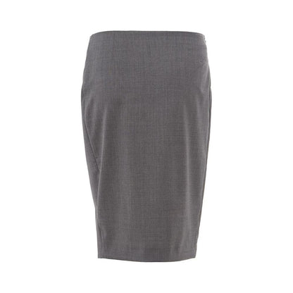 Lardini Gray Wool Midi Skirt