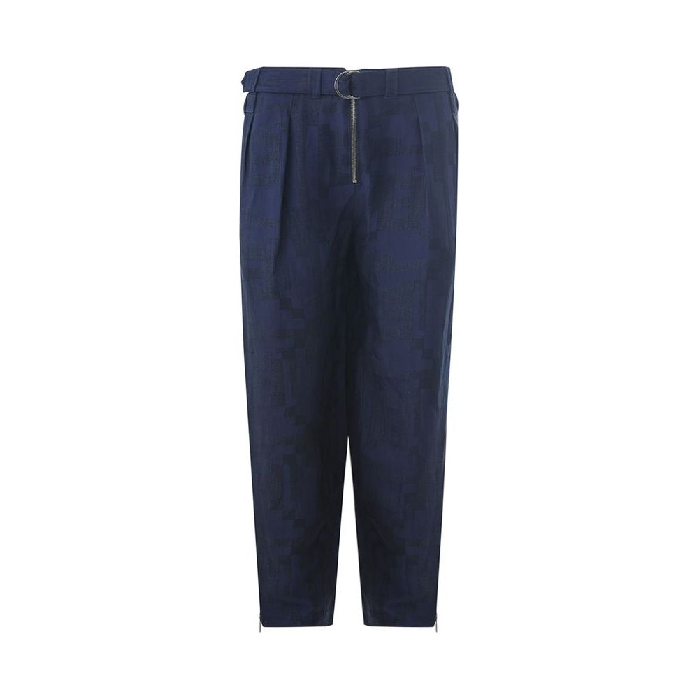 Emporio Armani Blue Linen Casual Pants