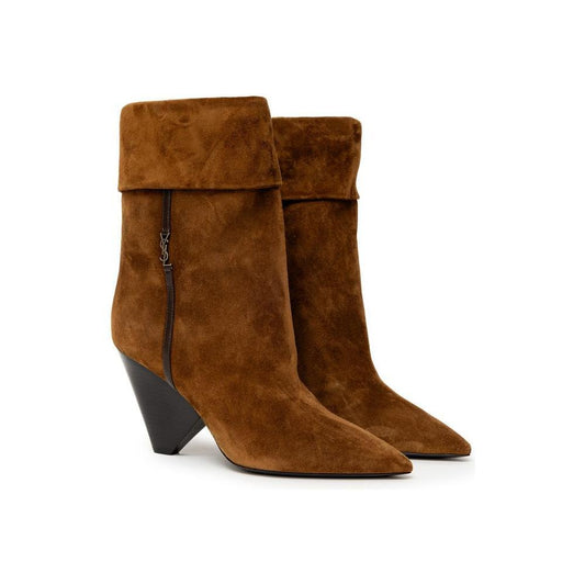 Saint Laurent Brown Suede Leather Boot