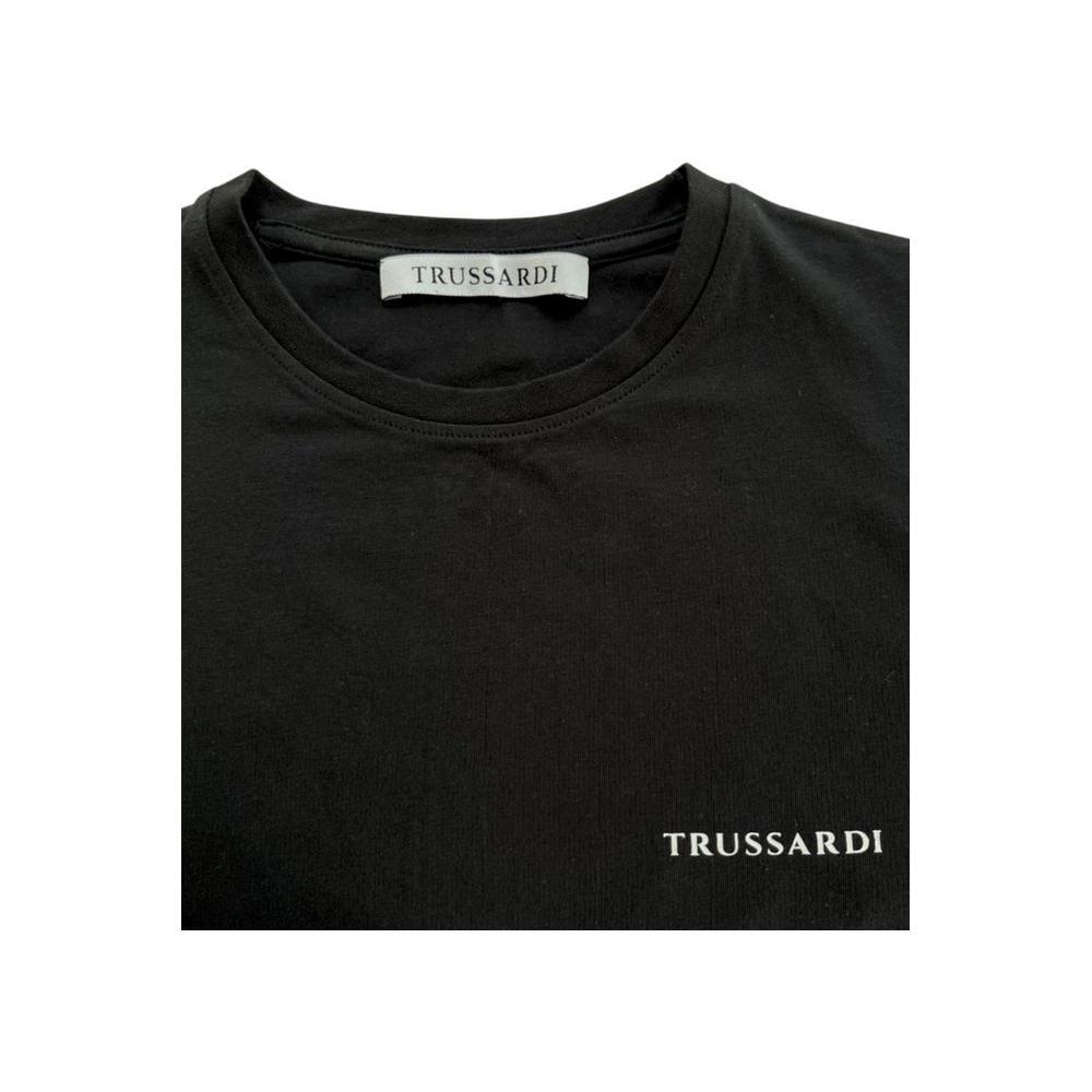 Trussardi Beachwear Black Cotton T-Shirt