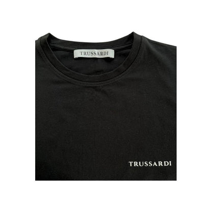 Trussardi Beachwear Black Cotton T-Shirt