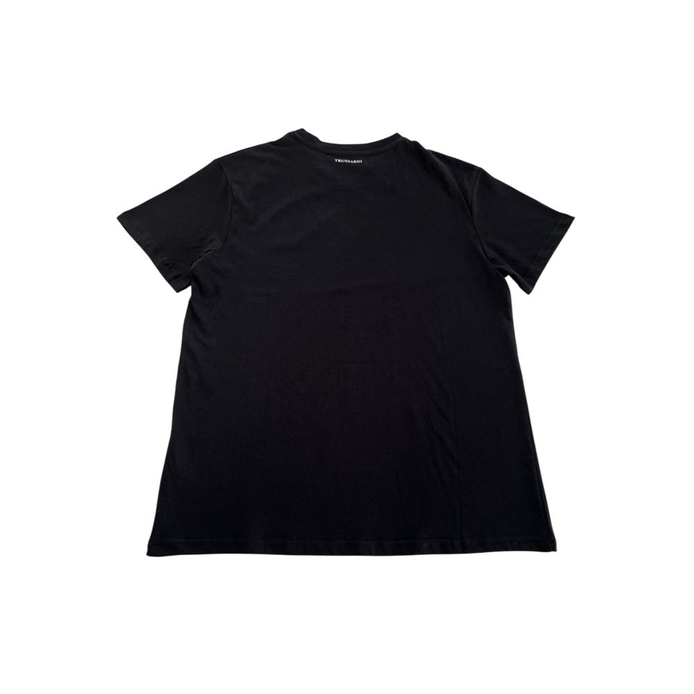 Trussardi Beachwear Black Cotton T-Shirt