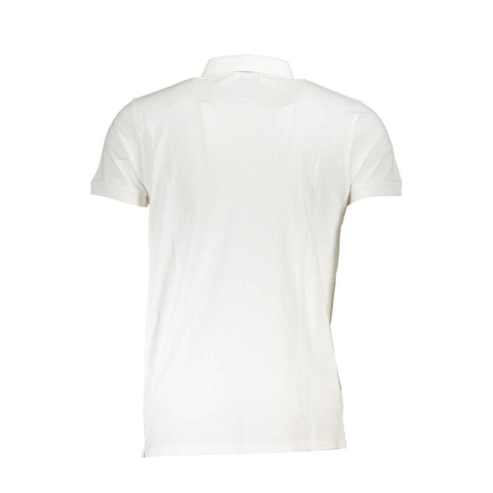 Cavalli Class White Cotton Men Polo Shirt