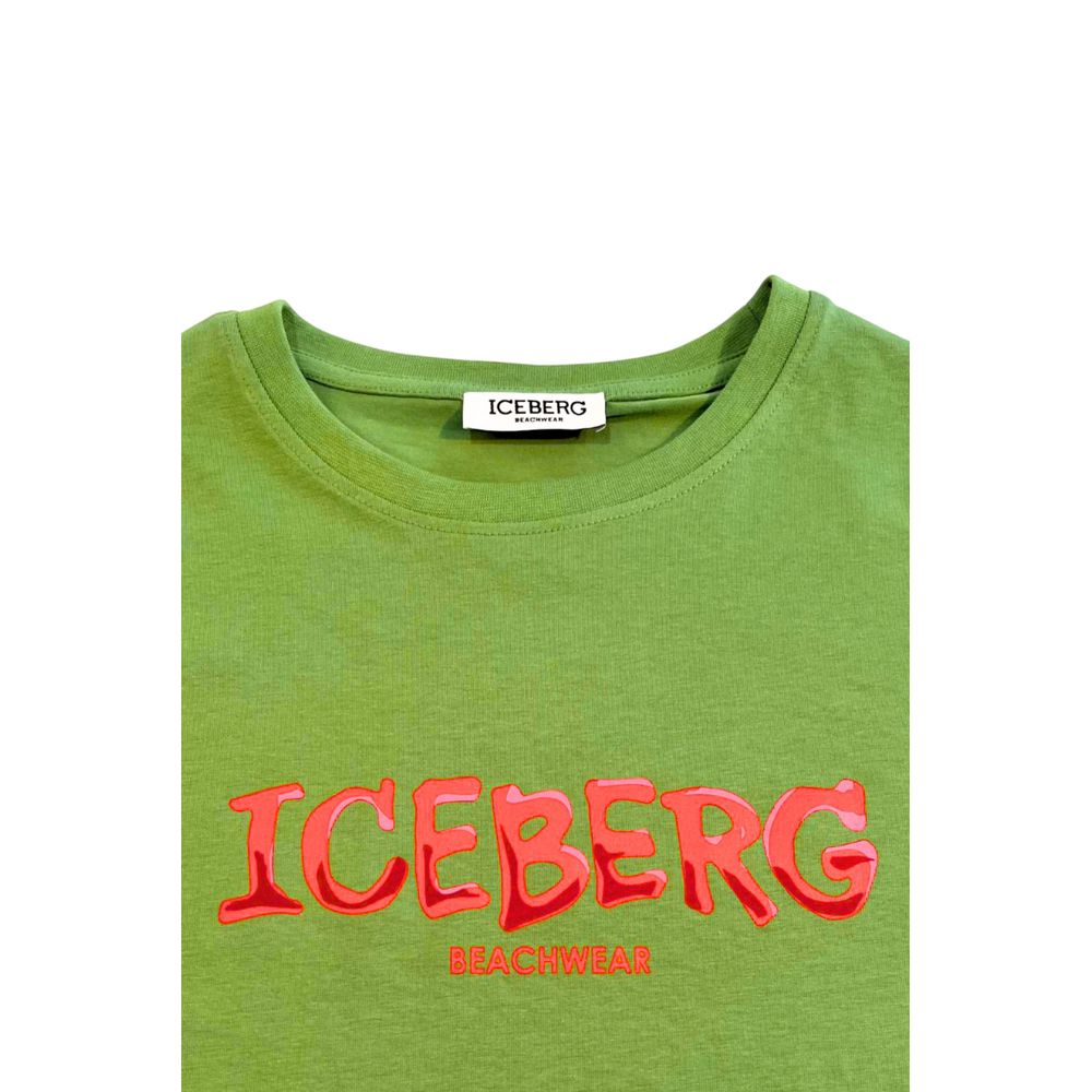 Iceberg Green Cotton Men T-Shirt