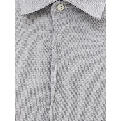 Corneliani Gray Cotton Dress Shirt