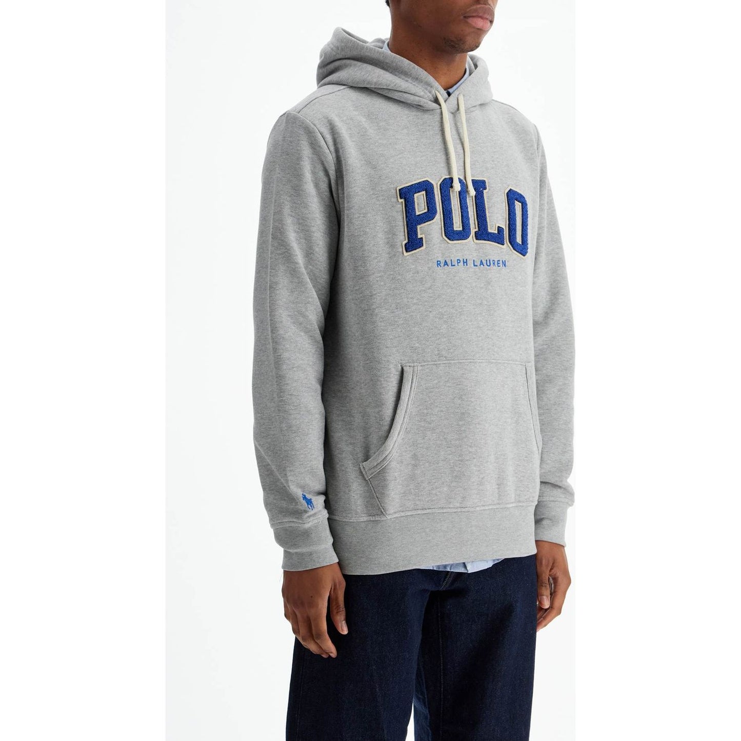 Polo Ralph Lauren men's gray cotton zip hoodie with polo logo